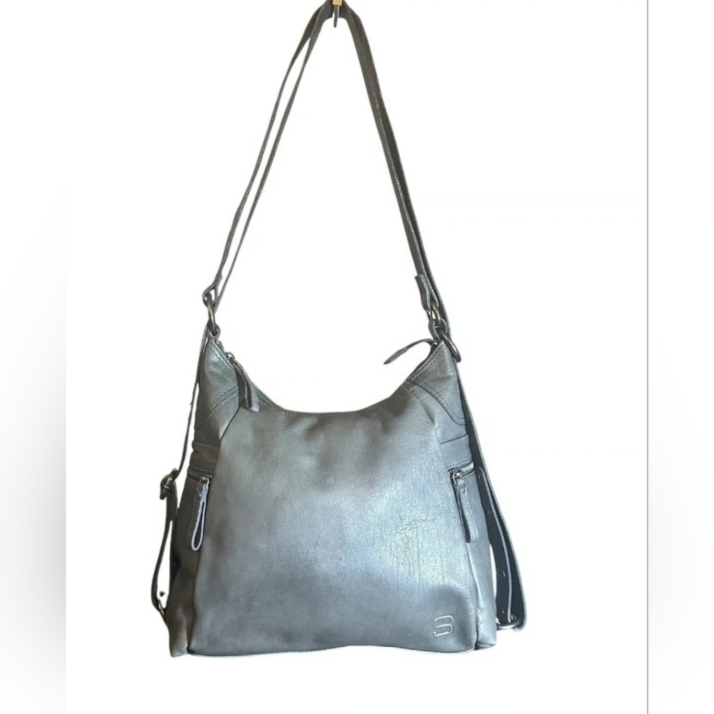 Spikes And Sparrow Gray Shoulder Hobo Bag